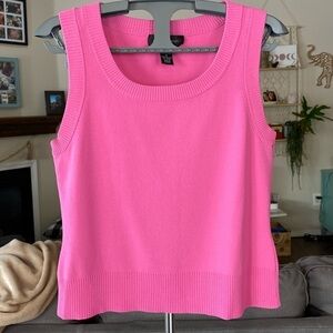 Cable & Gauge Hot Pink Ribbed Knit Sweater Vest Size Small